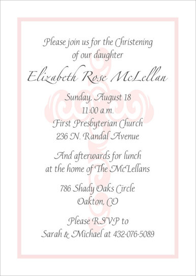 Decorative Cross in Pink Invitations